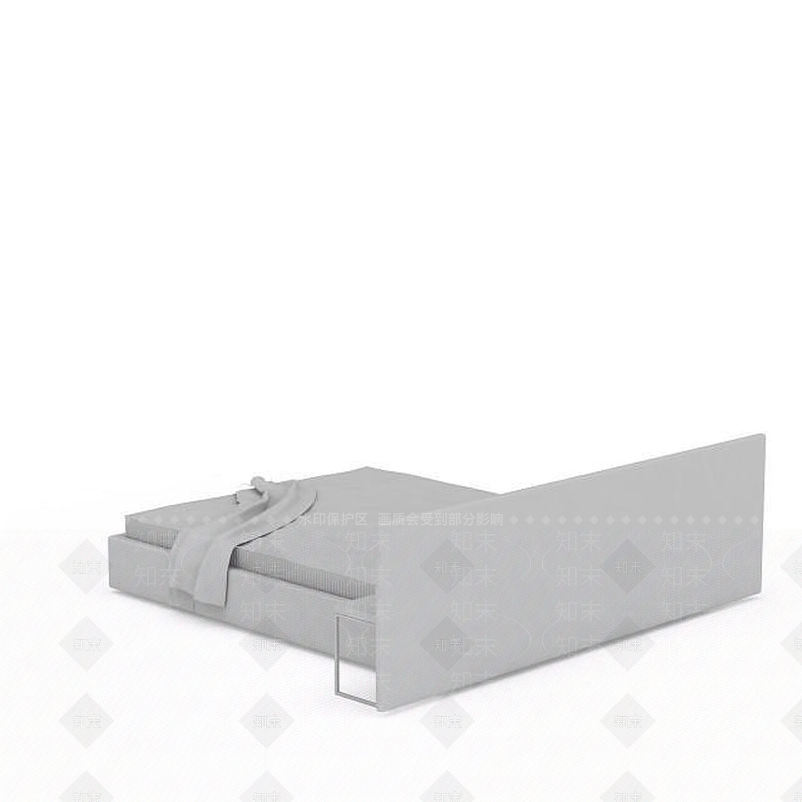 现代双人床3D模型下载【ID:1199051480】