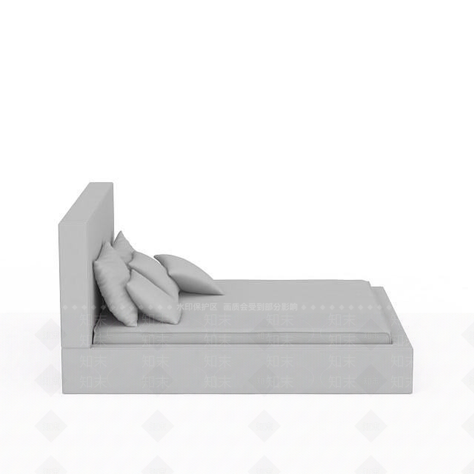 现代双人床3D模型下载【ID:1199051374】