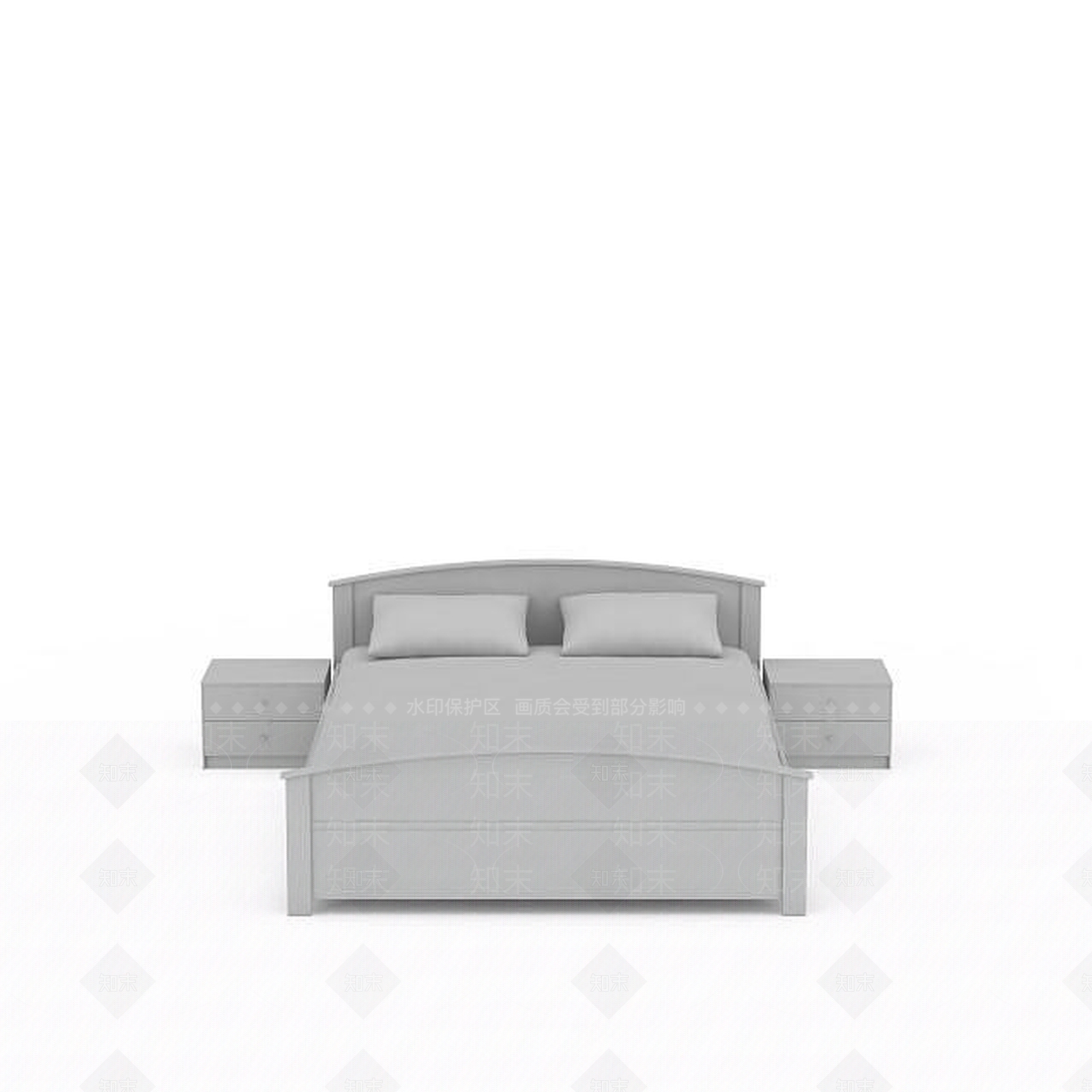 现代双人床3D模型下载【ID:1199051313】