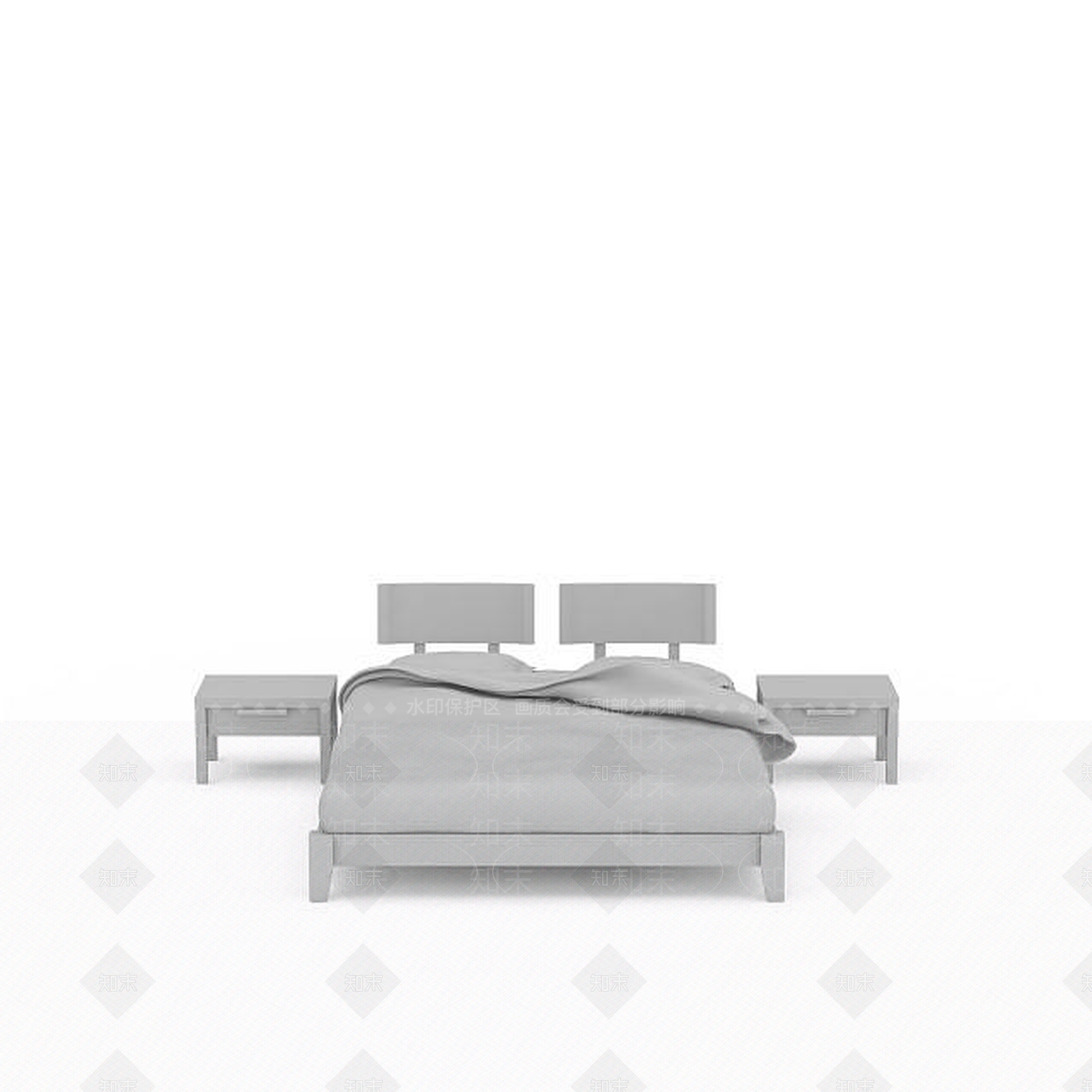 现代双人床3D模型下载【ID:1199051352】