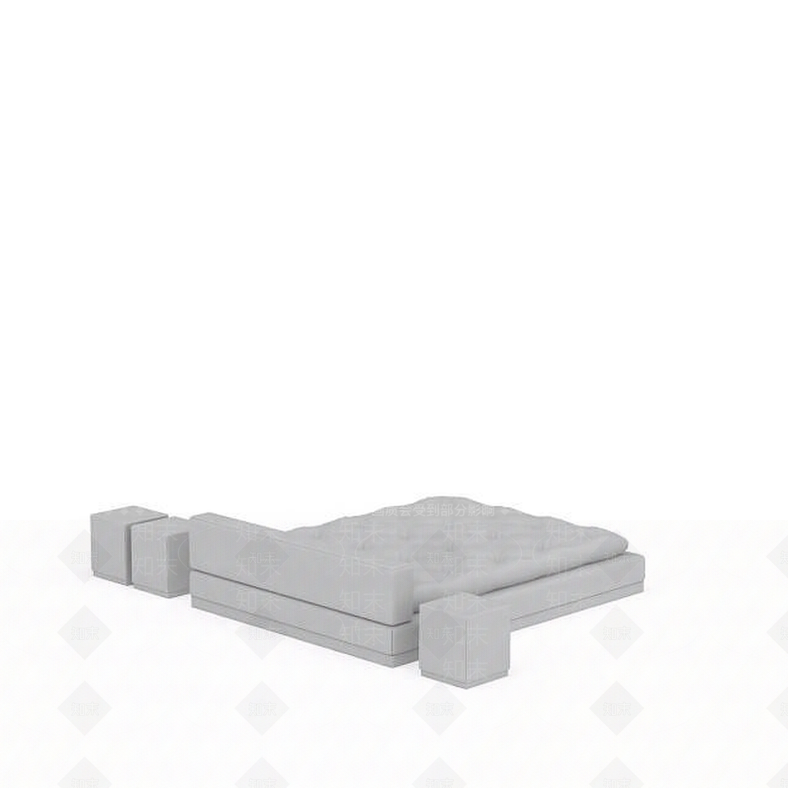现代双人床3D模型下载【ID:1199051287】