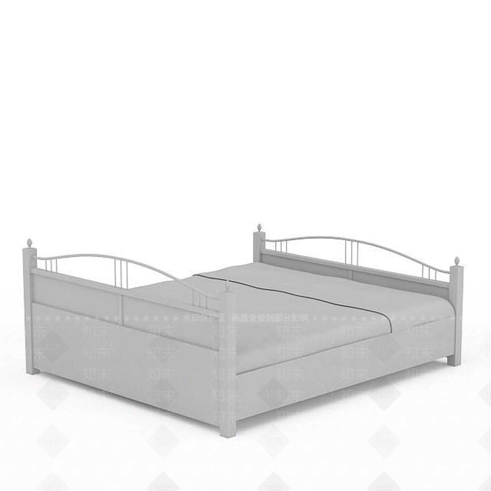 现代双人床3D模型下载【ID:1199051283】