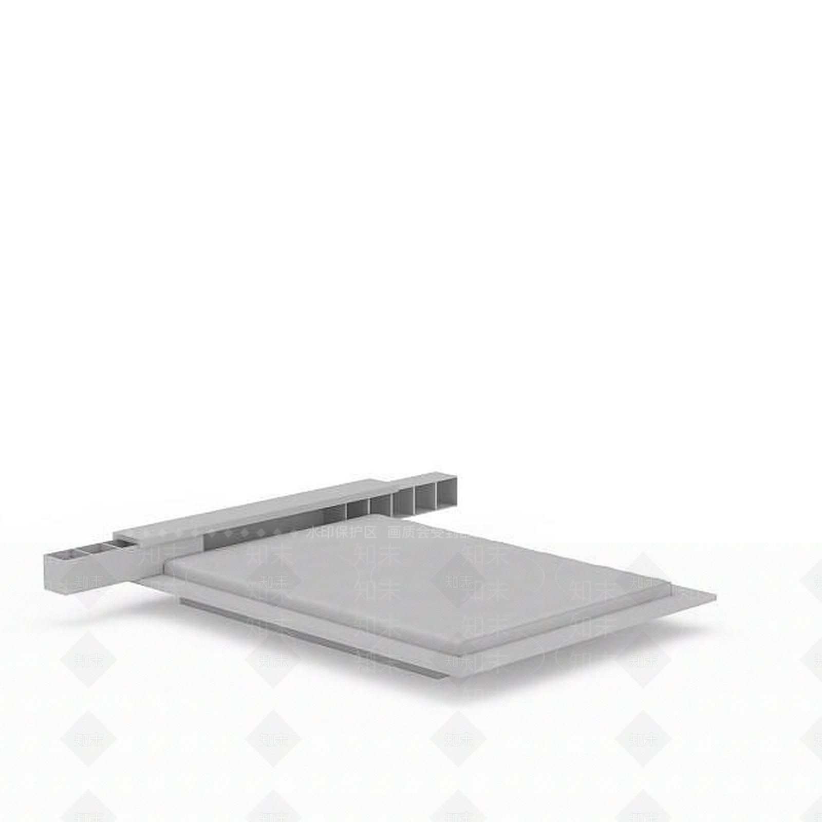 现代双人床3D模型下载【ID:1199051262】