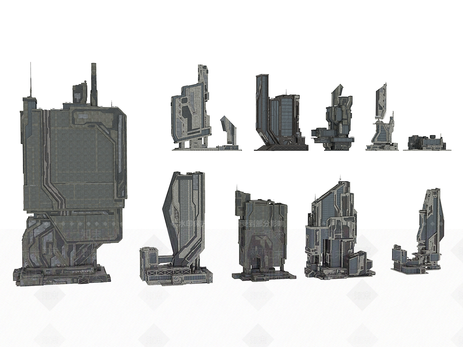 现代商场外观3D模型下载【ID:1193719285】