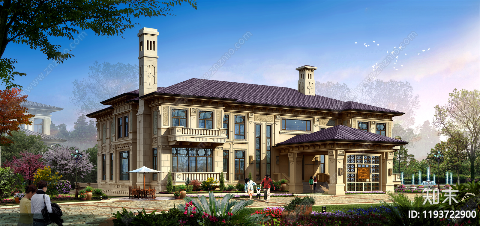 现代欧式别墅建筑施工图下载【ID:1193722900】