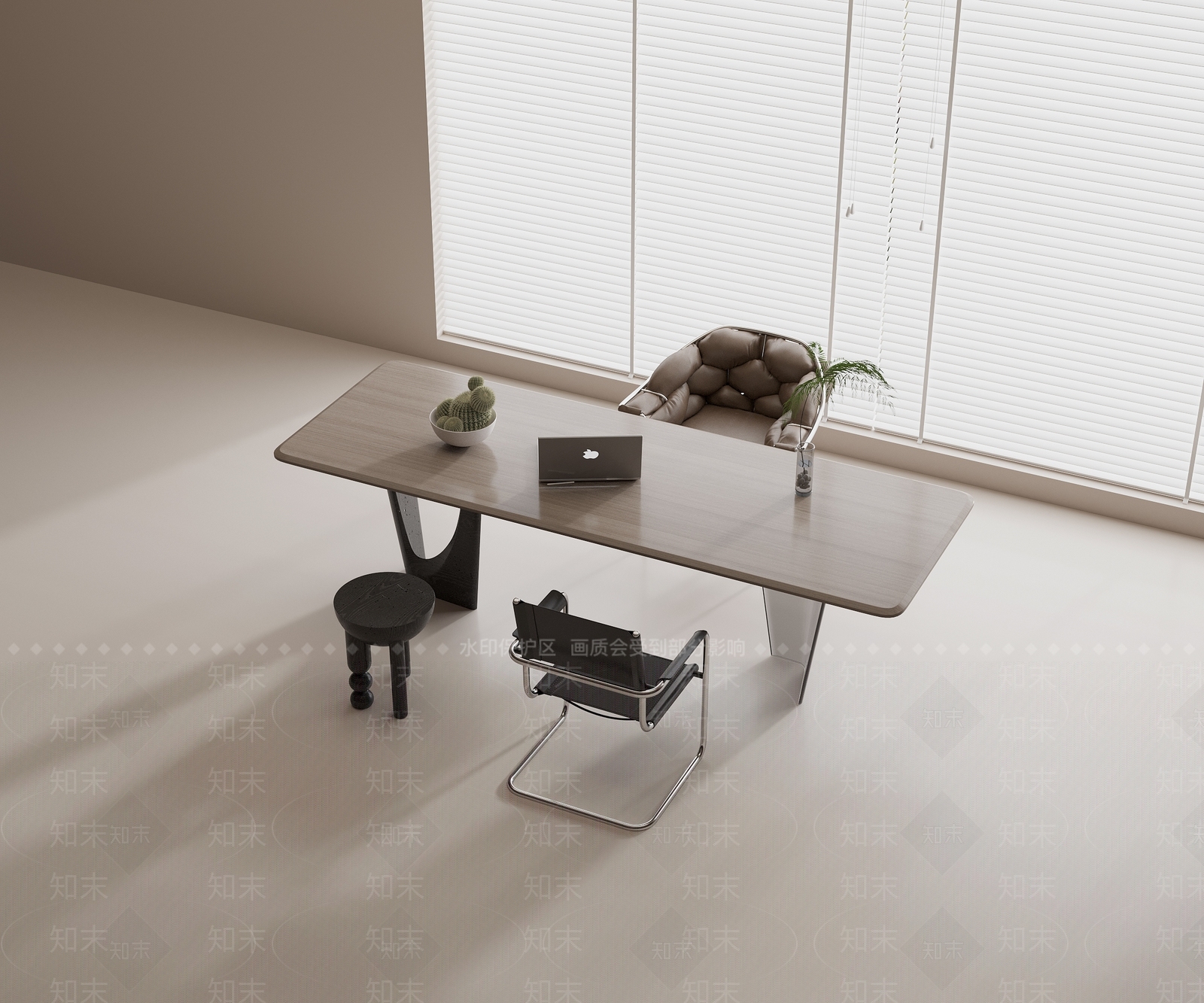 现代书桌椅3D模型下载【ID:1193724643】