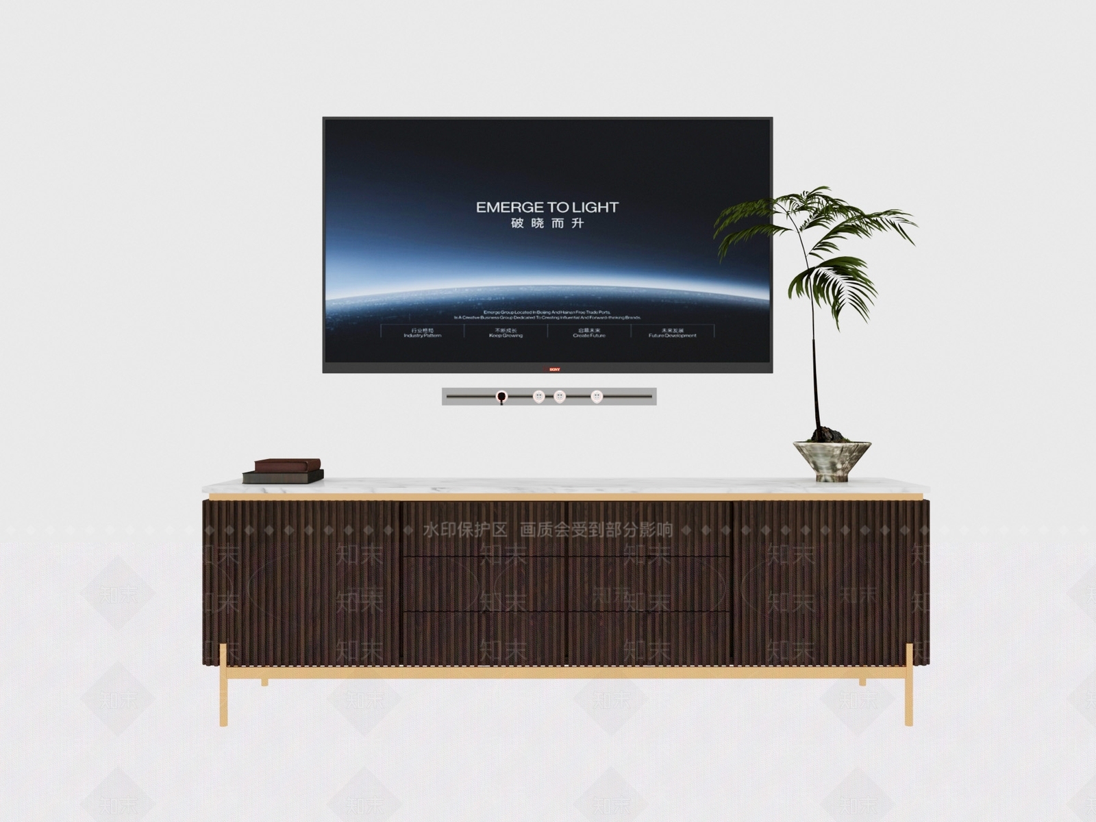 现代轻奢电视柜3D模型下载【ID:1193728961】
