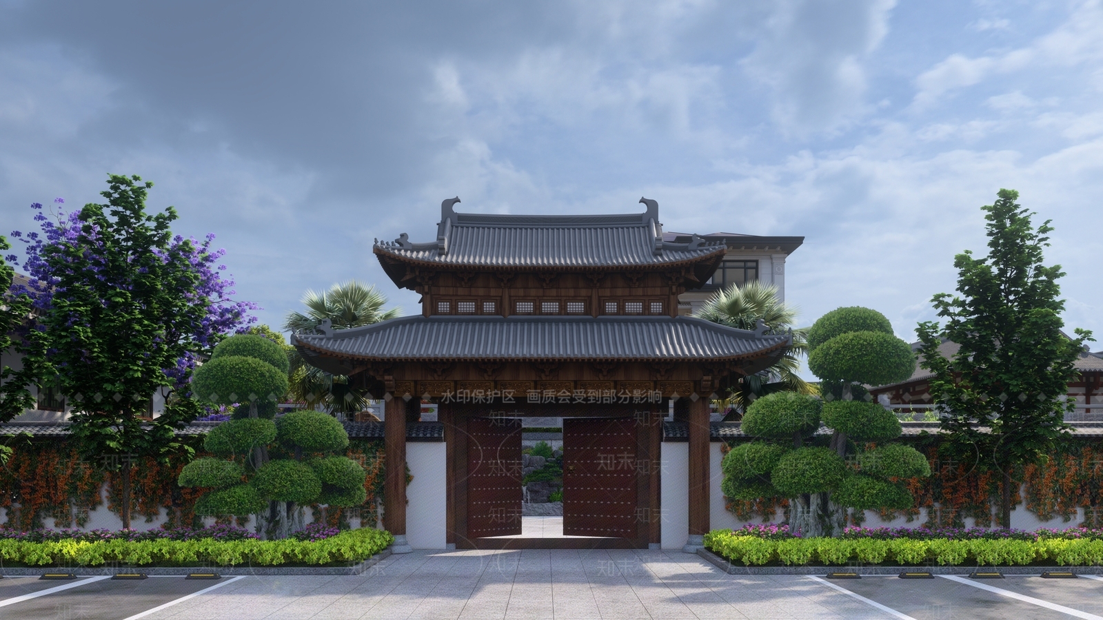 新中式现代别墅SU模型下载【ID:1193730695】