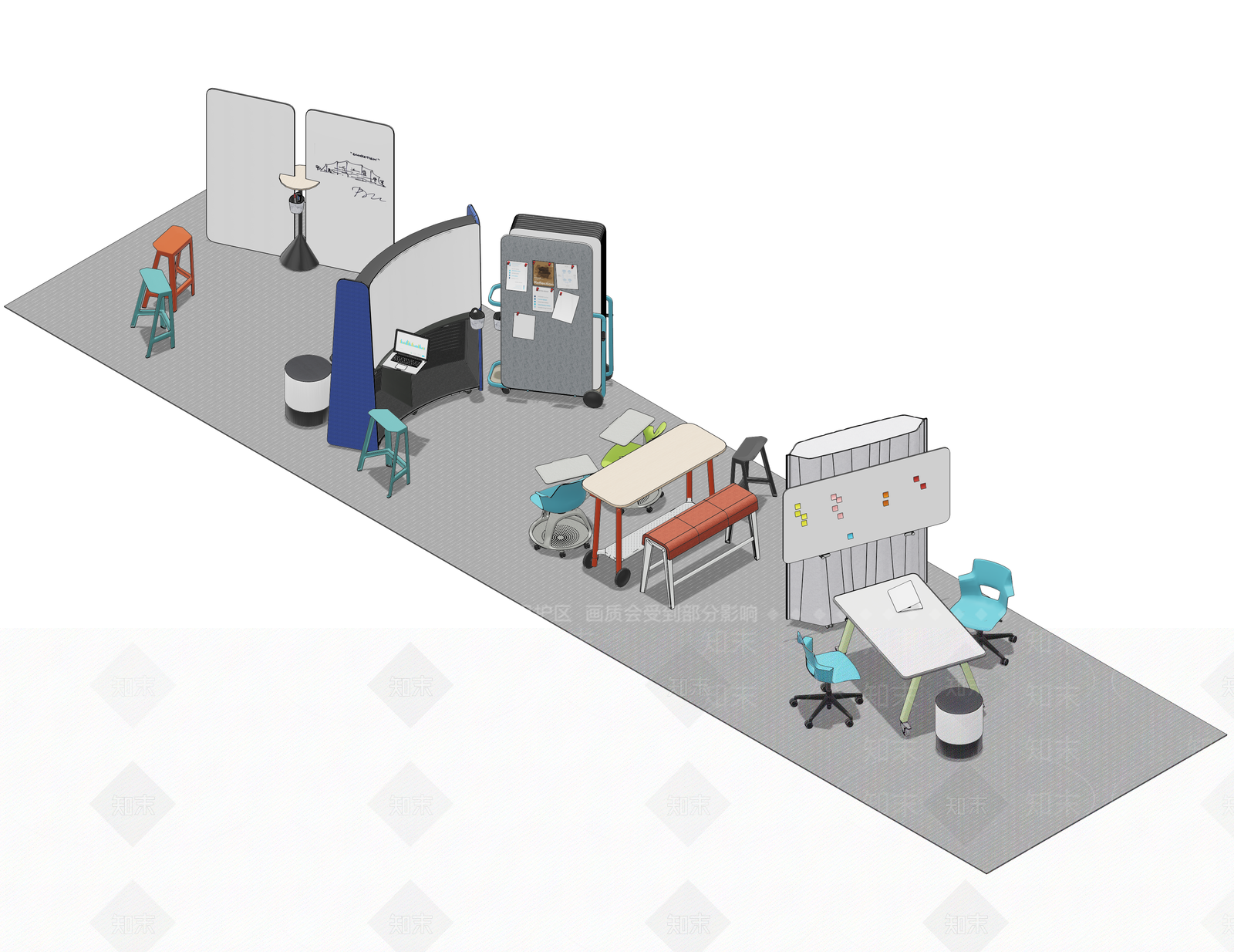 现代会议桌办公椅SU模型下载【ID:1193729304】