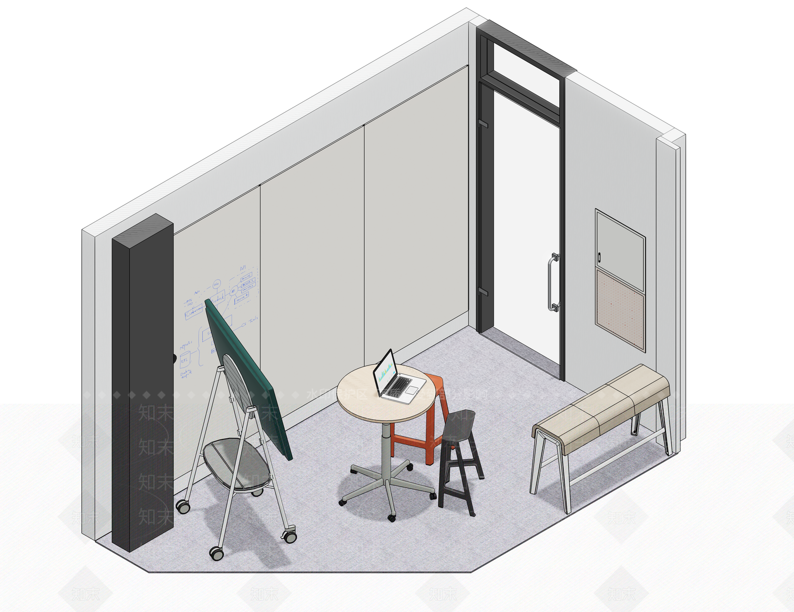 现代北欧会议室SU模型下载【ID:1193730537】