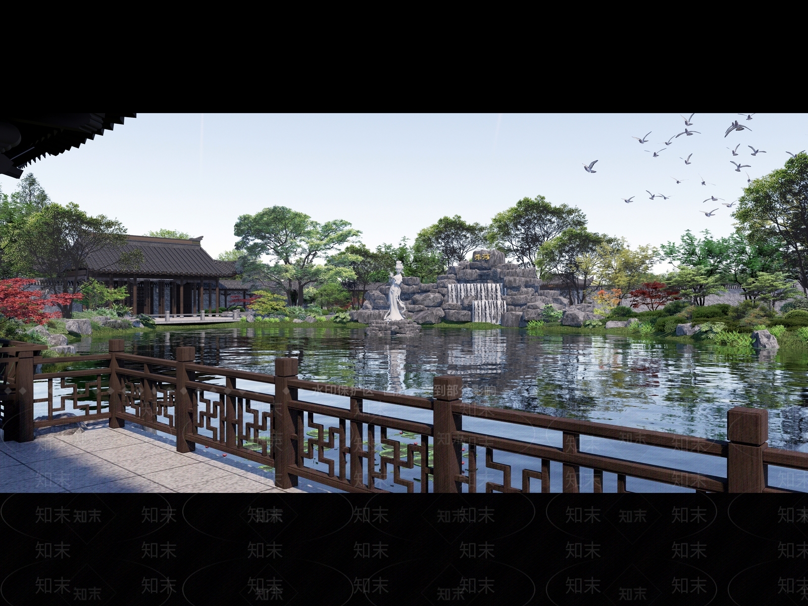 中式景观公园SU模型下载【ID:1193731538】