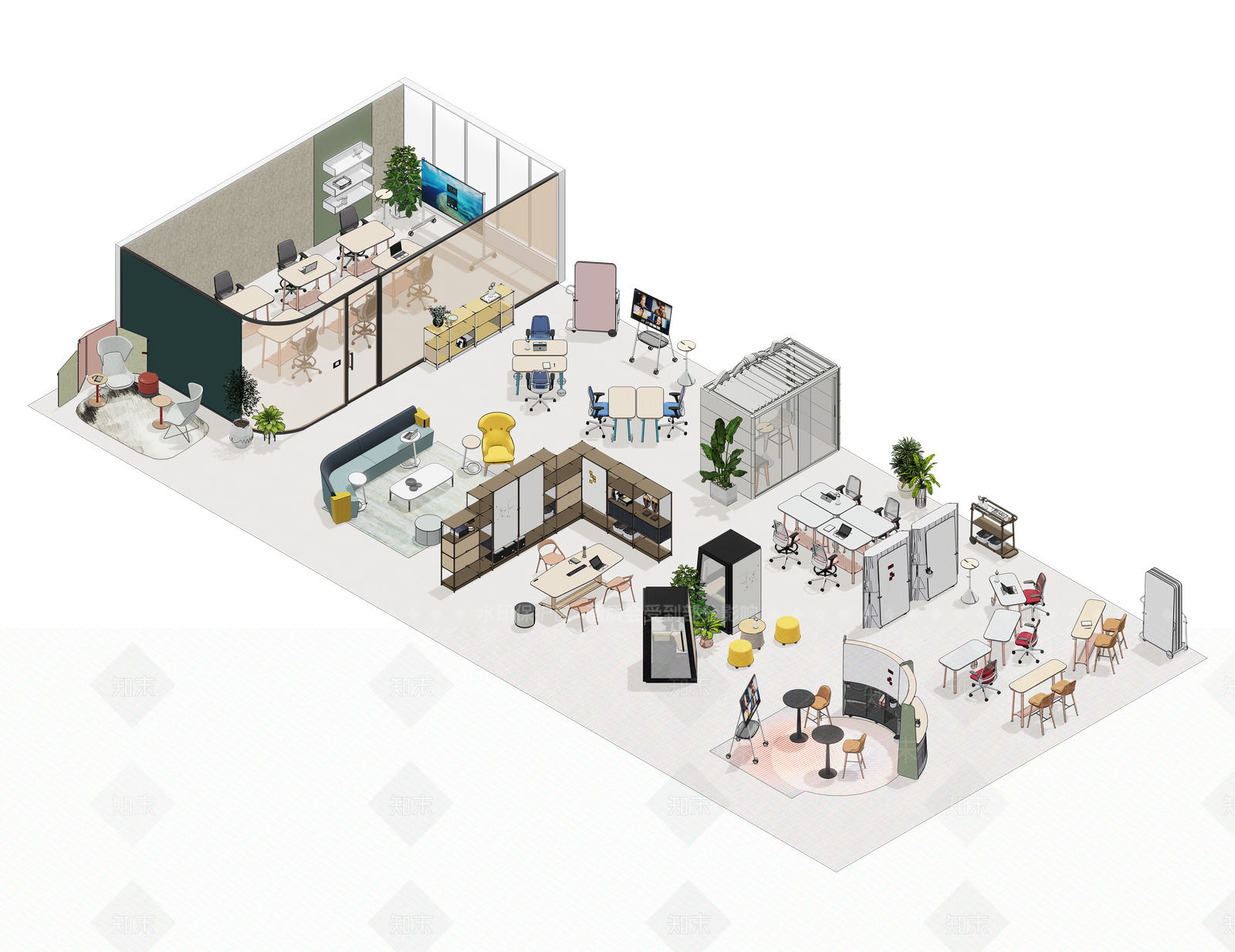 现代北欧会议室SU模型下载【ID:1193731072】