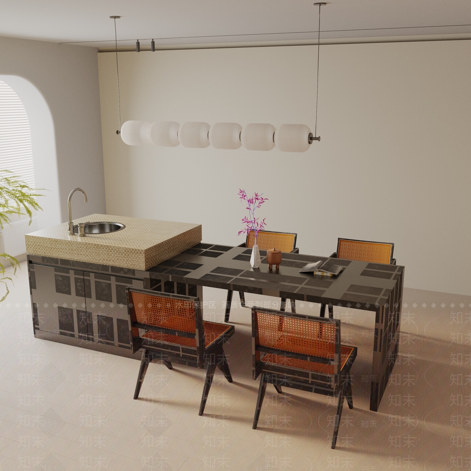 现代餐桌3D模型下载【ID:1193732582】
