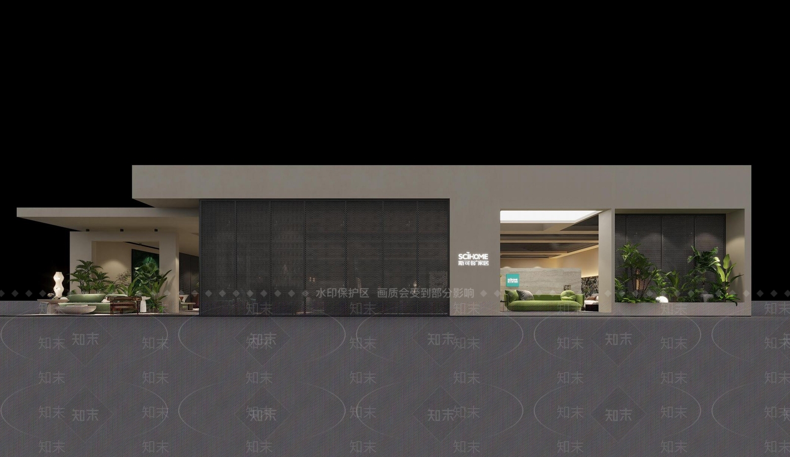 现代极简家具展厅3D模型下载【ID:1193732808】