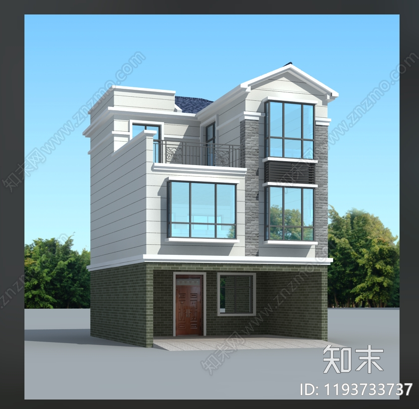 新中式别墅建筑施工图下载【ID:1193733737】