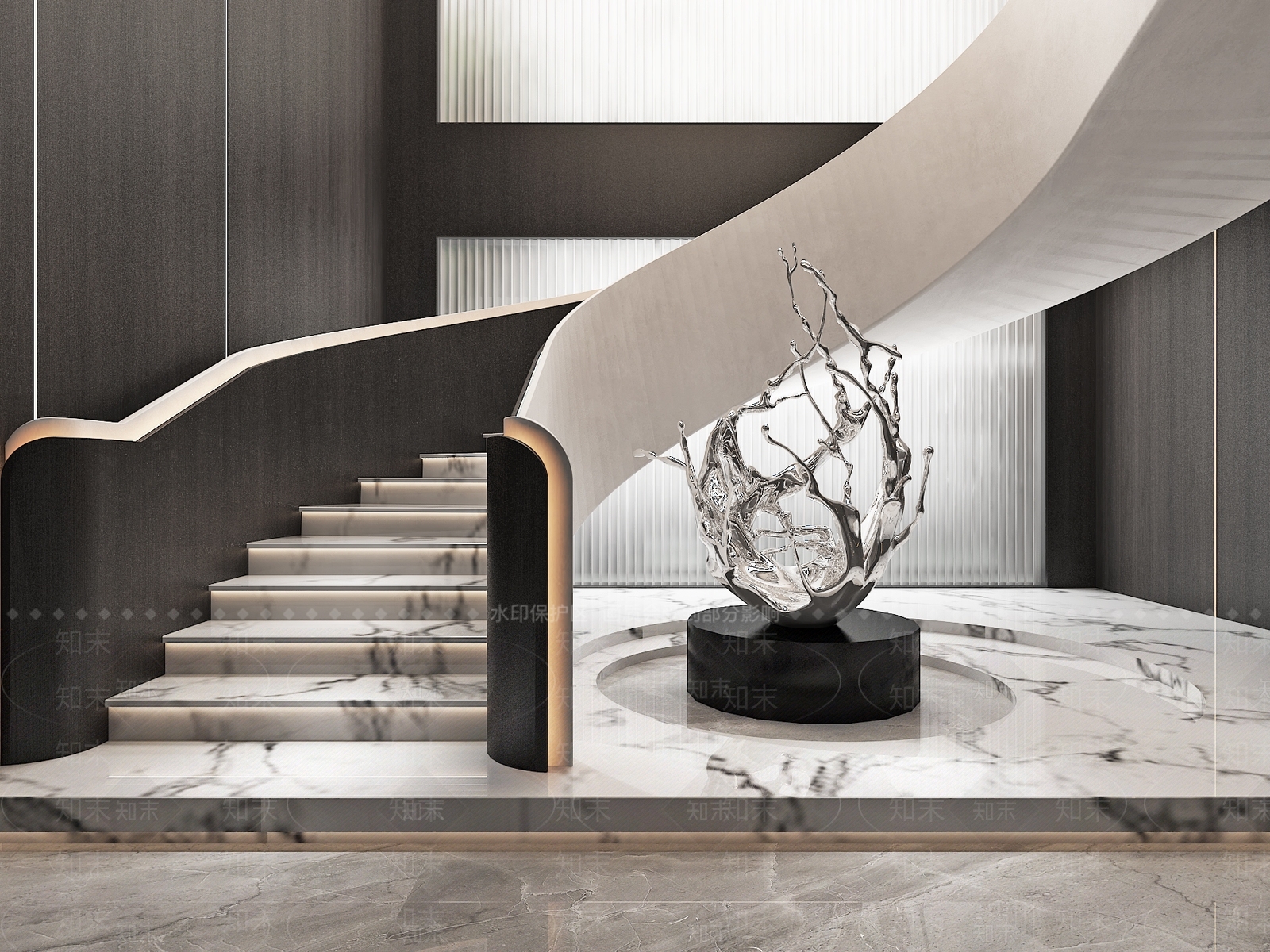 现代楼梯美陈3D模型下载【ID:1193736831】