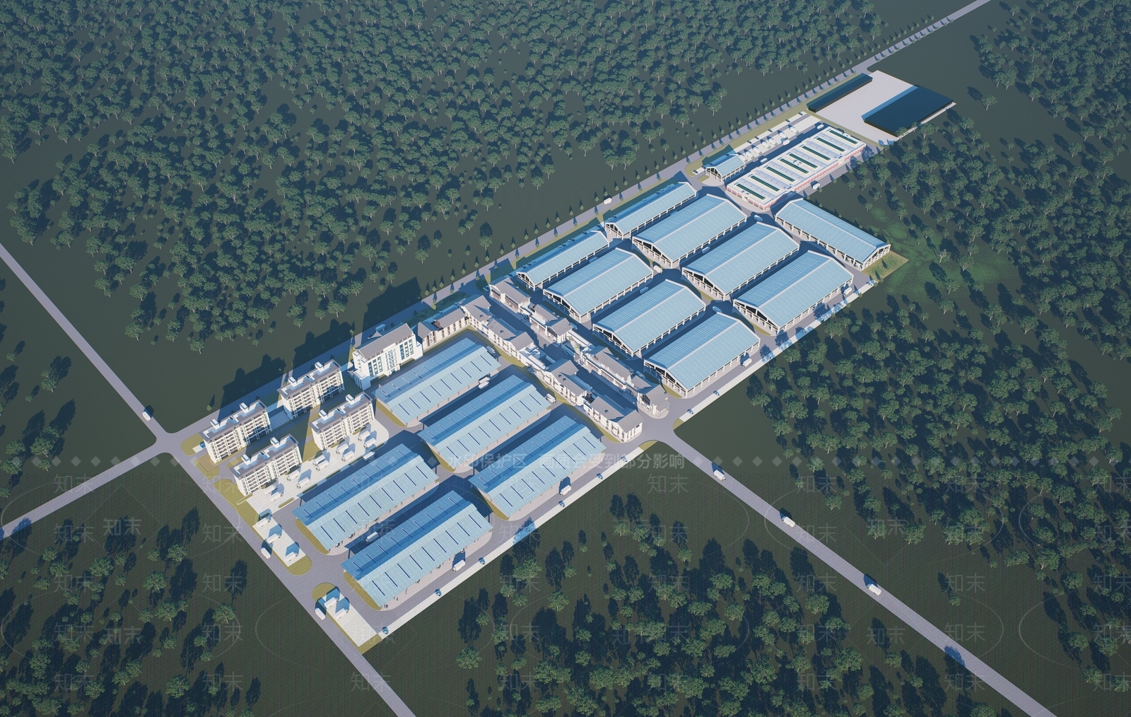 现代中式厂房SU模型下载【ID:1199229672】