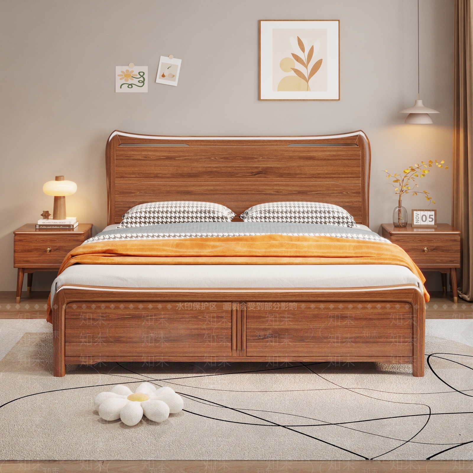 简约北欧家居卧室3D模型下载【ID:1193740576】