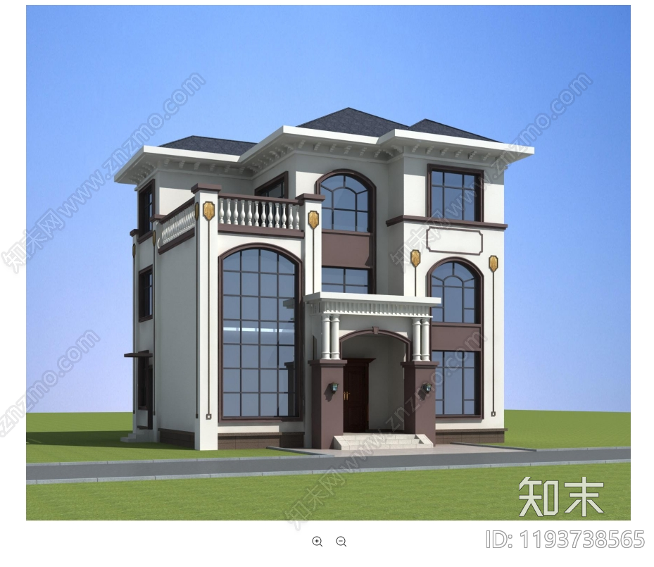 新中式别墅建筑施工图下载【ID:1193738565】