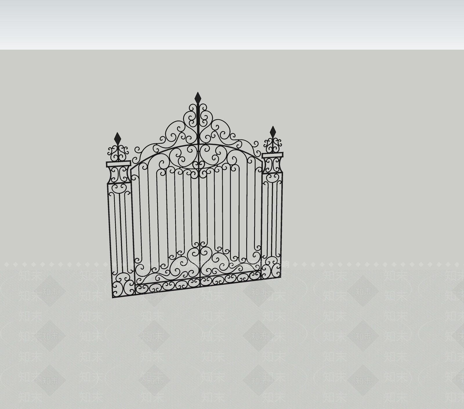 欧式双开门SU模型下载【ID:1193738311】