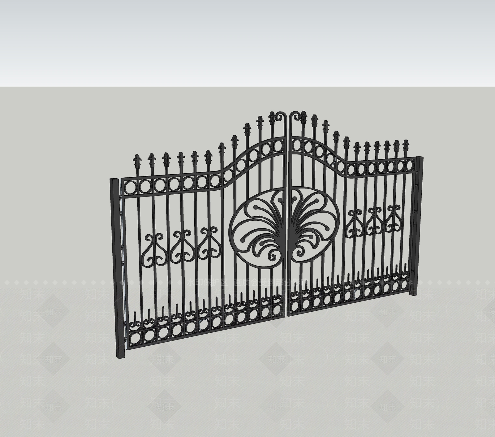 欧式双开门SU模型下载【ID:1193739034】