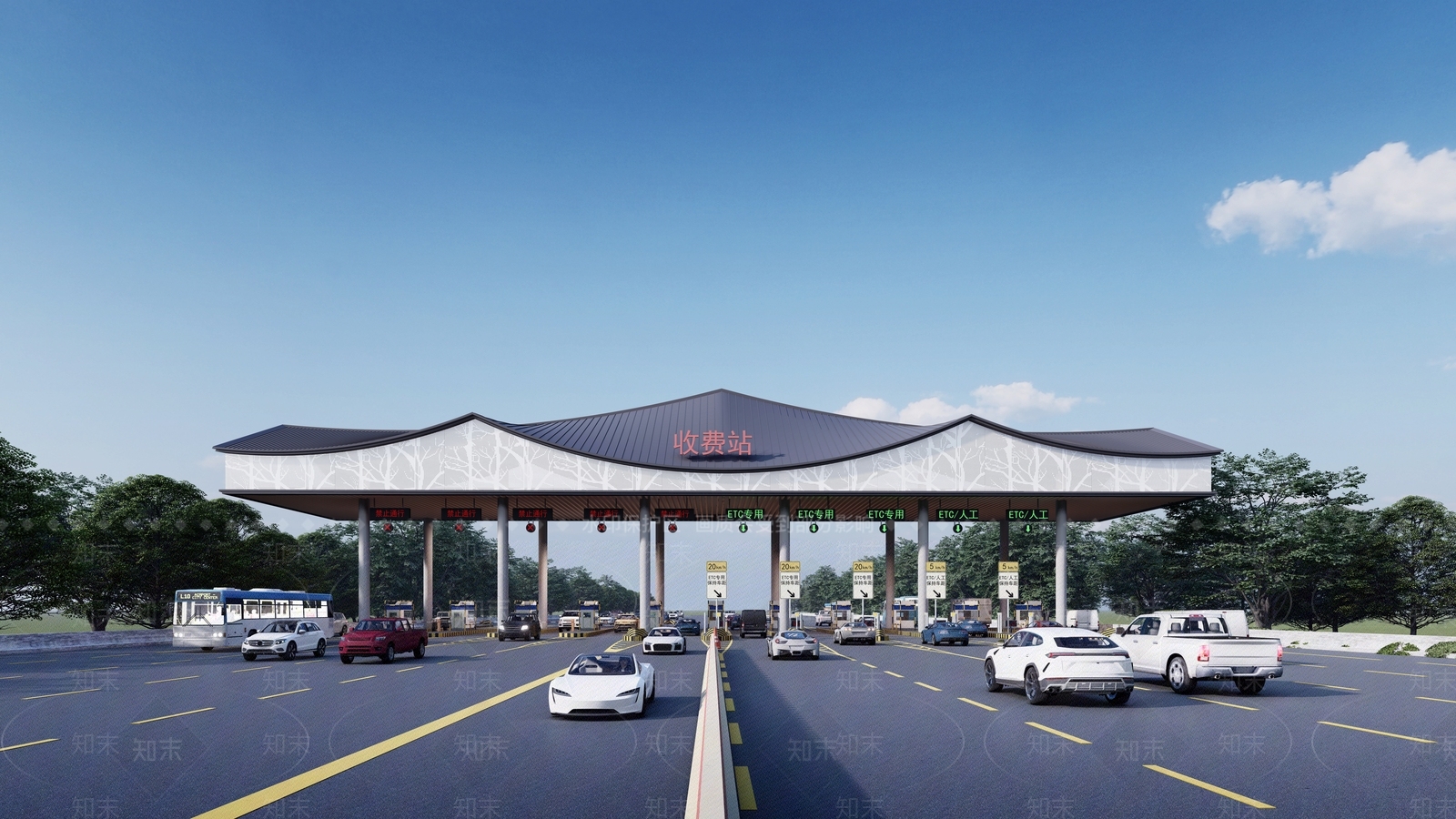 新中式收费站SU模型下载【ID:1193739746】