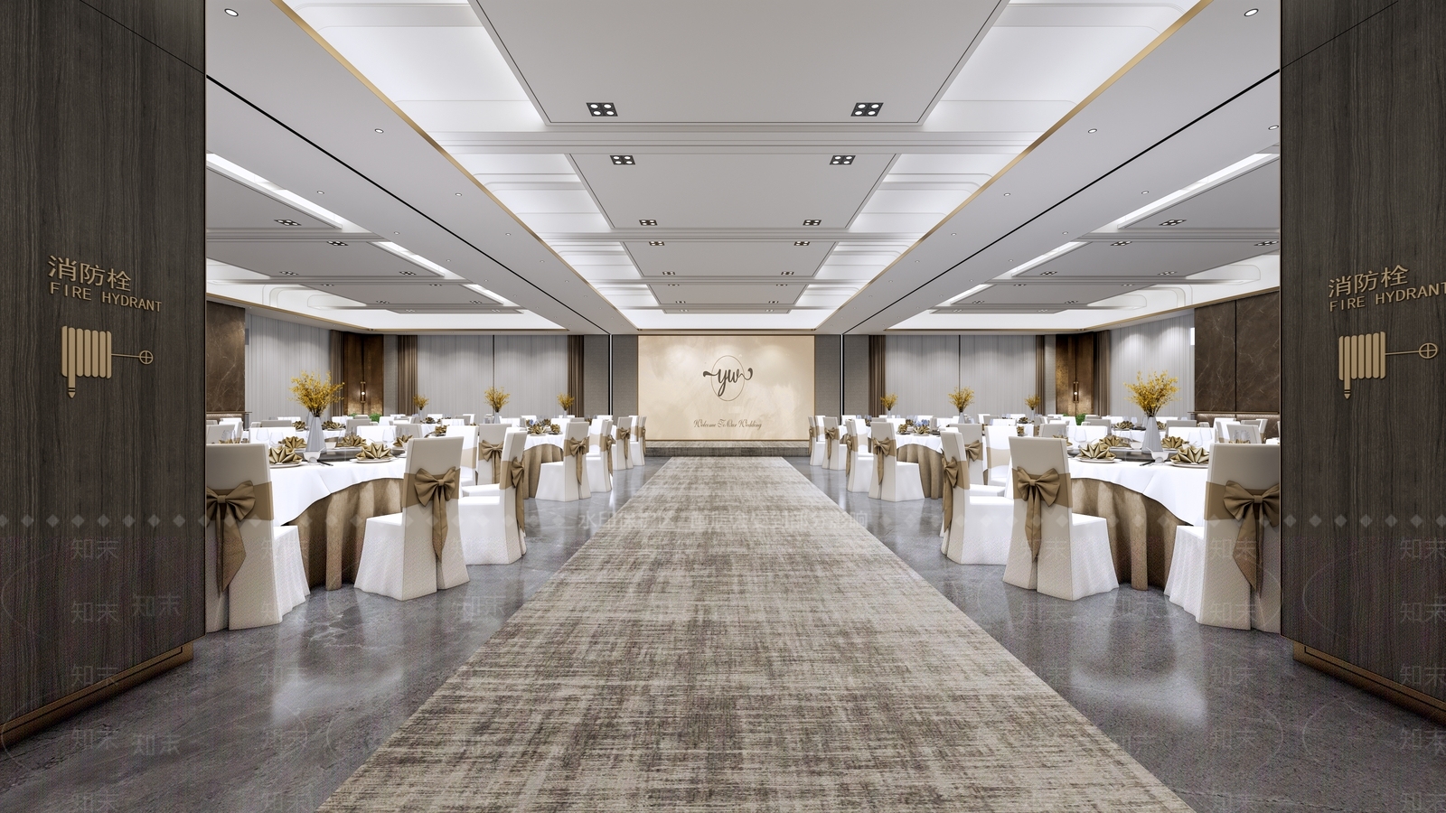 现代新中式宴会厅SU模型下载【ID:1193741123】