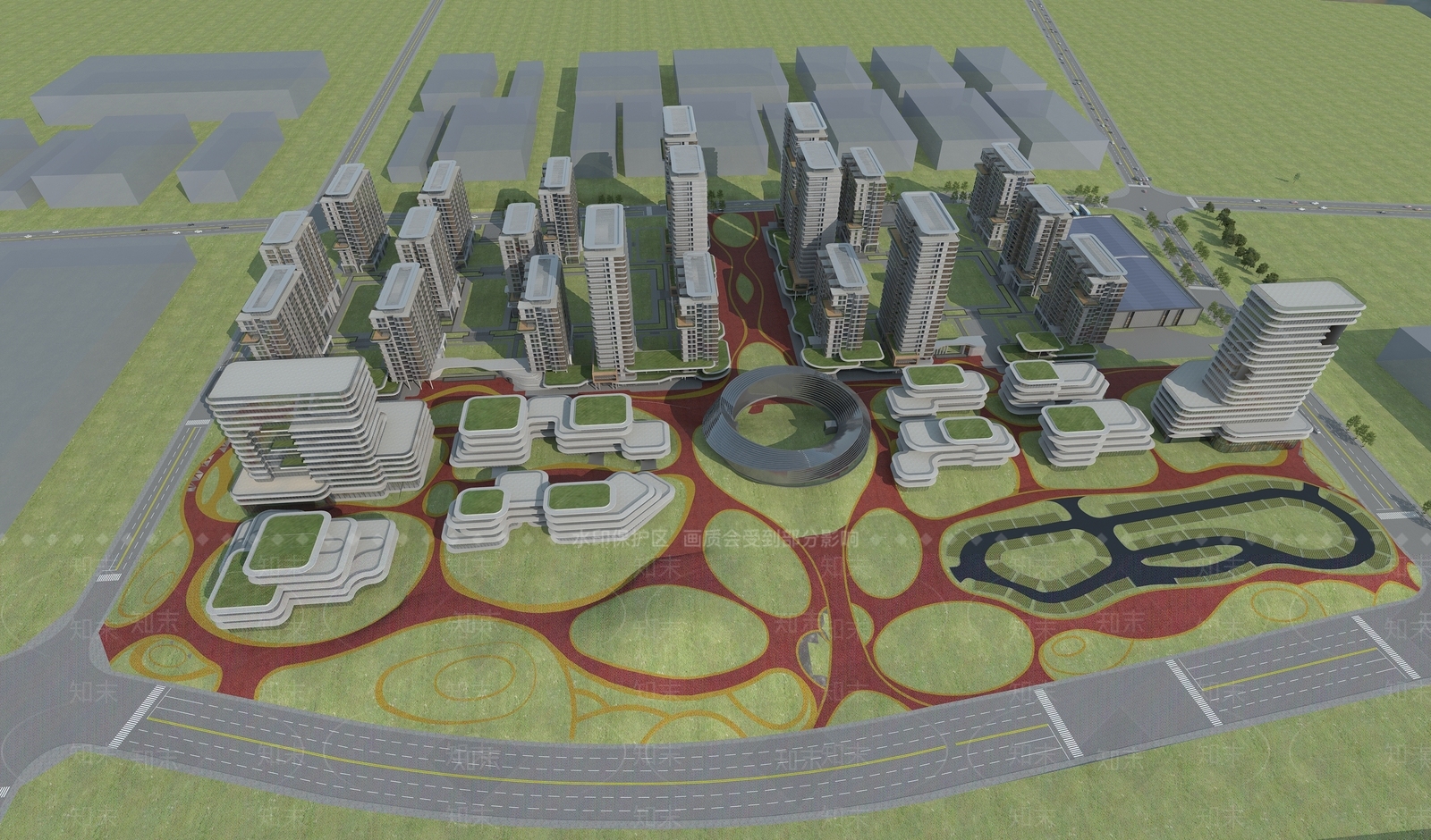 现代商业街3D模型下载【ID:1193741438】