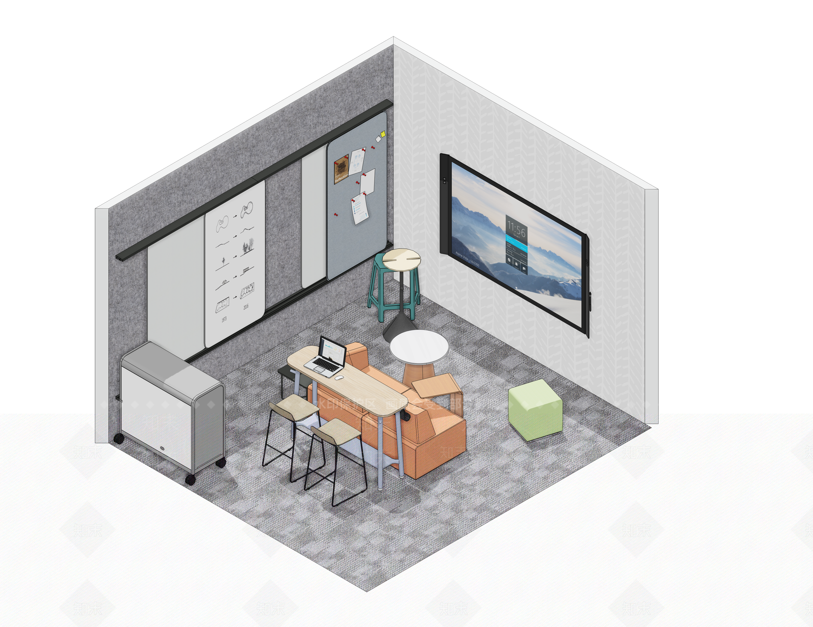 现代北欧会议室SU模型下载【ID:1193741695】