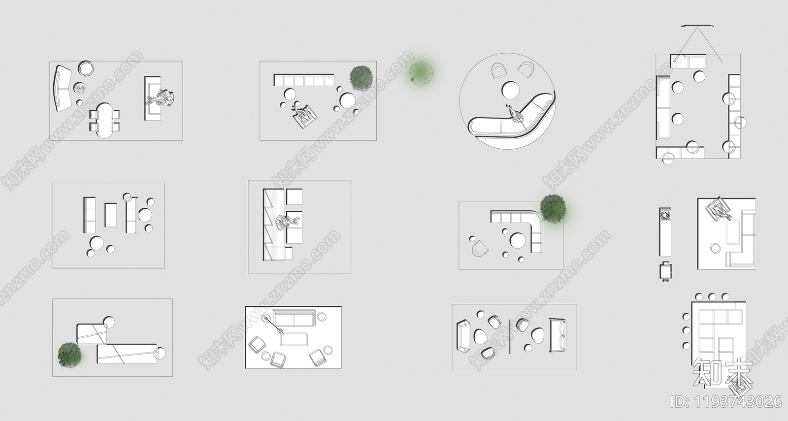 现代极简沙发施工图下载【ID:1193743026】