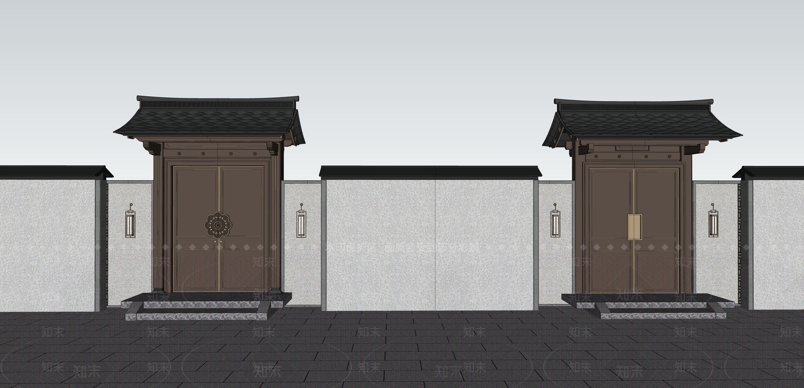 新中式廊架SU模型下载【ID:1193743150】