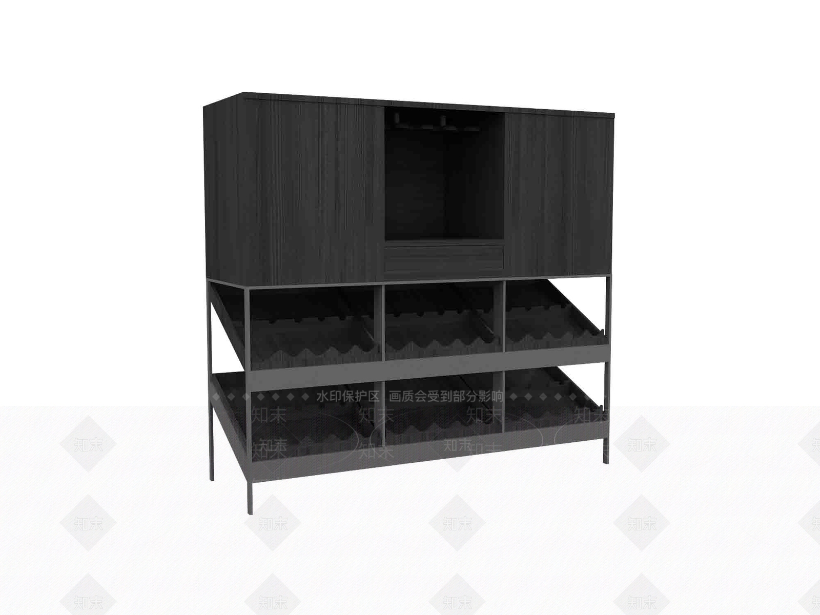 意式轻奢酒柜3D模型下载【ID:1193754643】