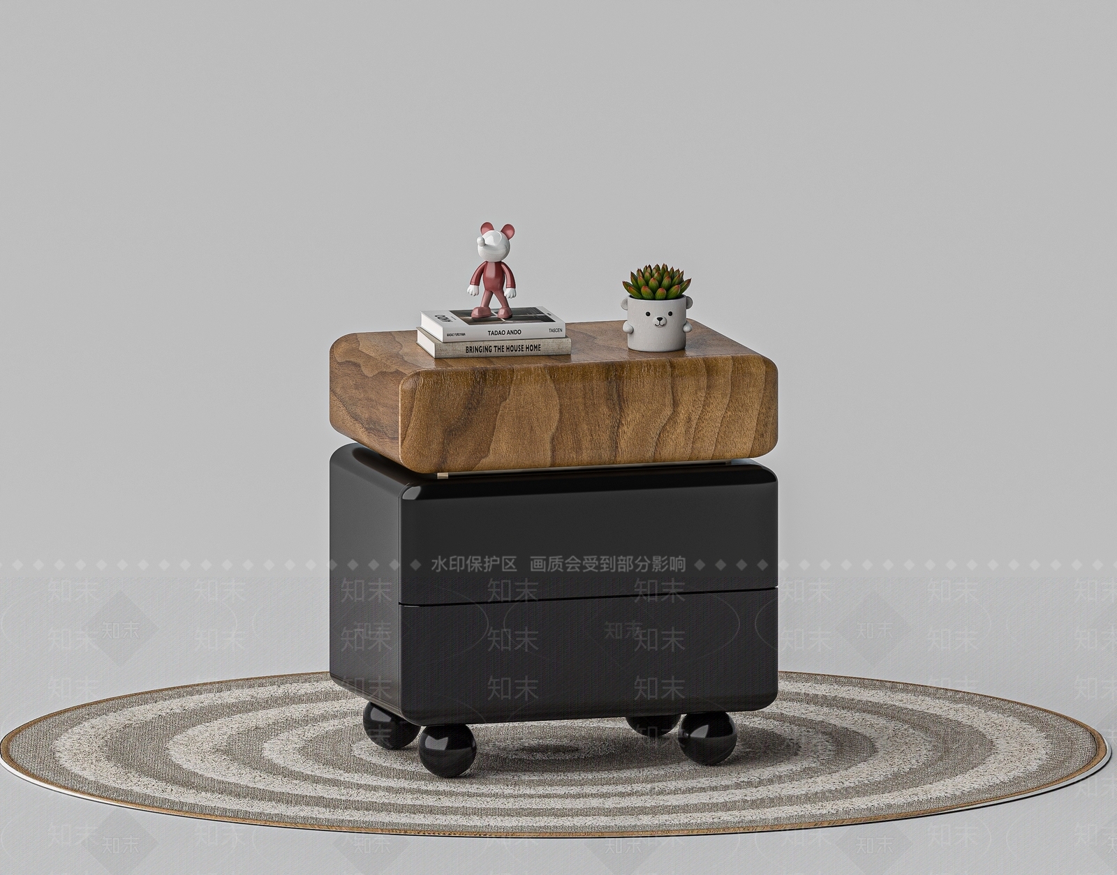 现代床头柜3D模型下载【ID:1193756372】