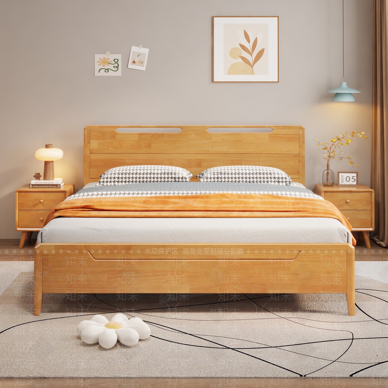 简约北欧家居卧室3D模型下载【ID:1193756356】