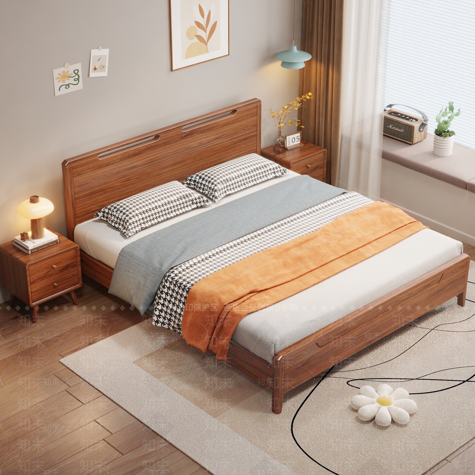 简约北欧家居卧室3D模型下载【ID:1193756466】