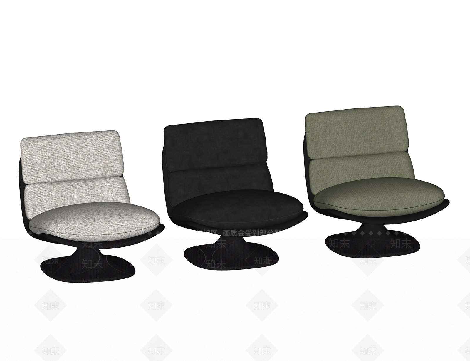 意式轻奢单人沙发SU模型下载【ID:1193757983】