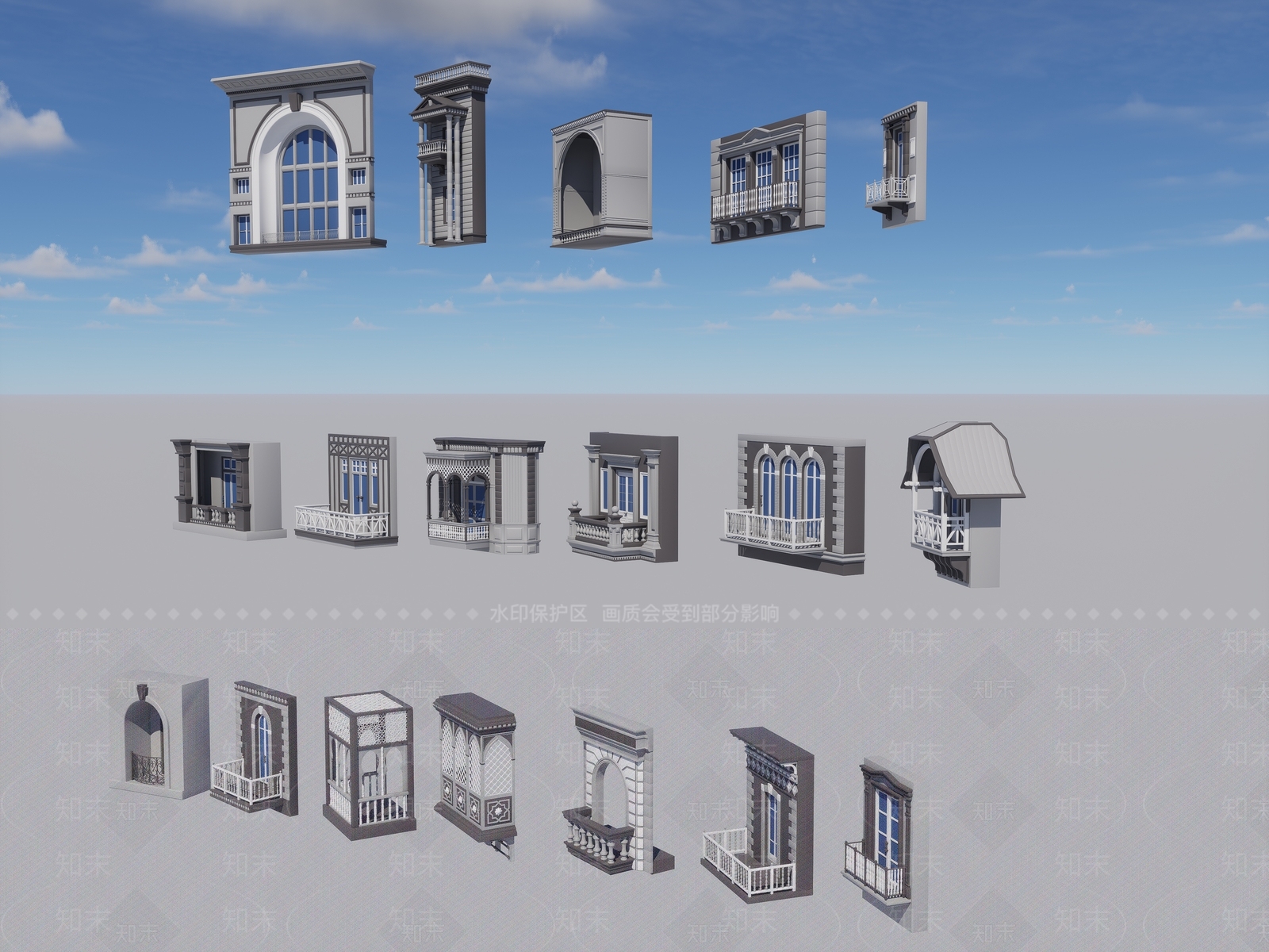 欧式风格建筑SU模型下载【ID:1193758297】