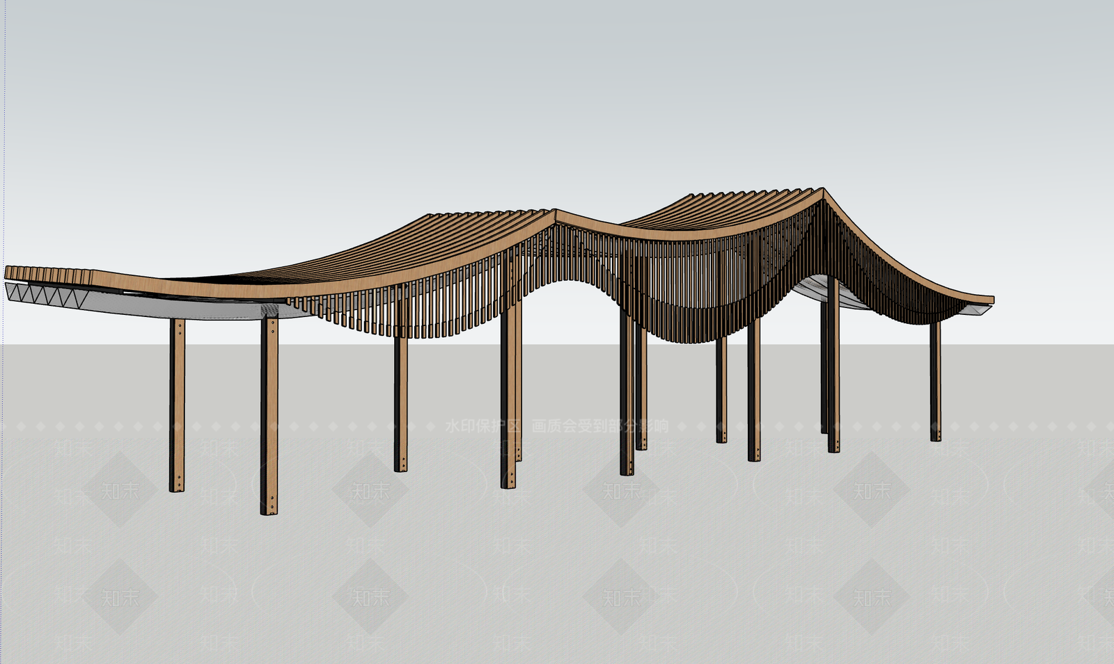现代景观公园SU模型下载【ID:1193762293】