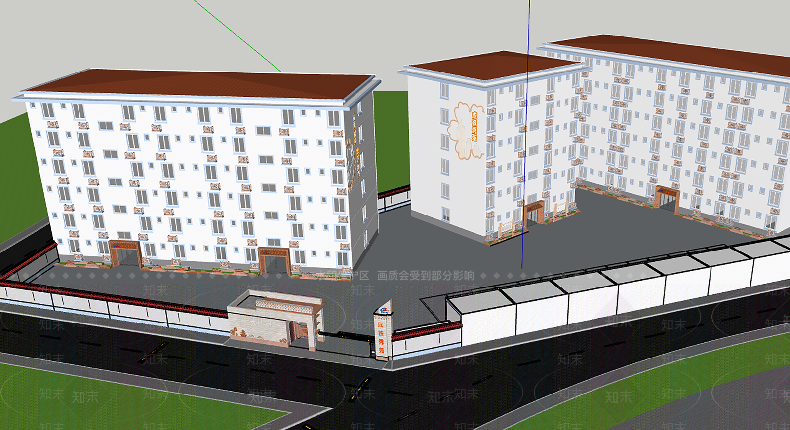 现代侘寂多层住宅SU模型下载【ID:1193765528】