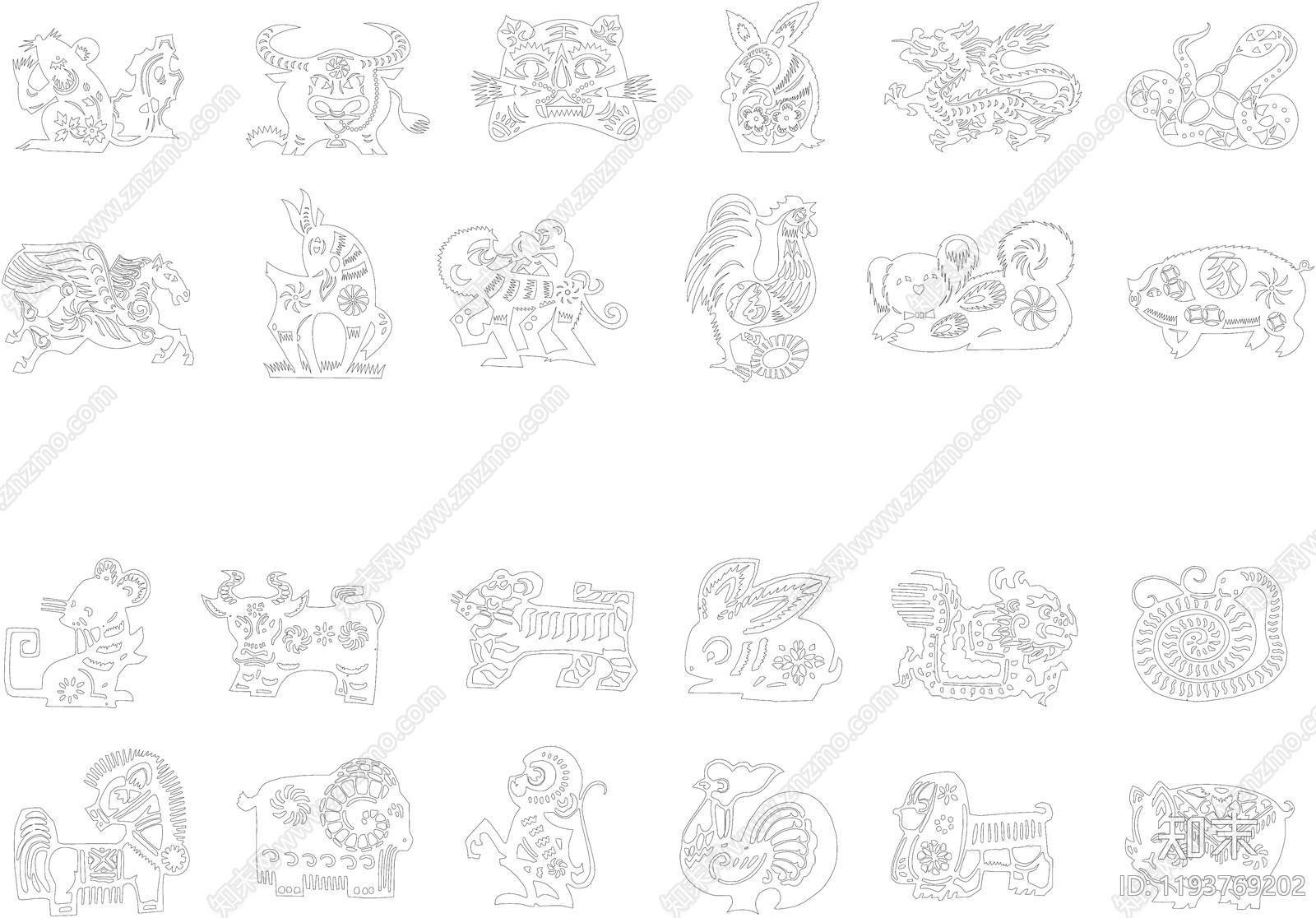 中式动物施工图下载【ID:1193769202】