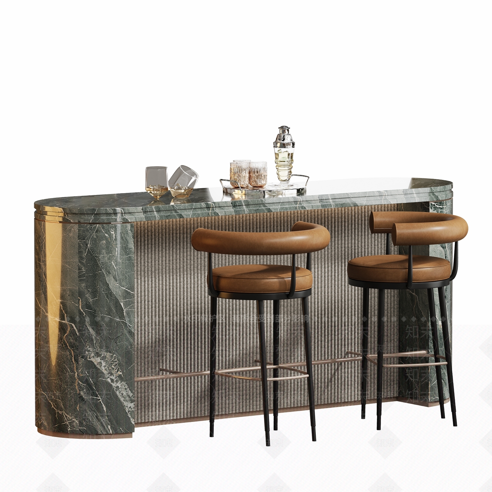 现代轻奢吧台3D模型下载【ID:1193770455】