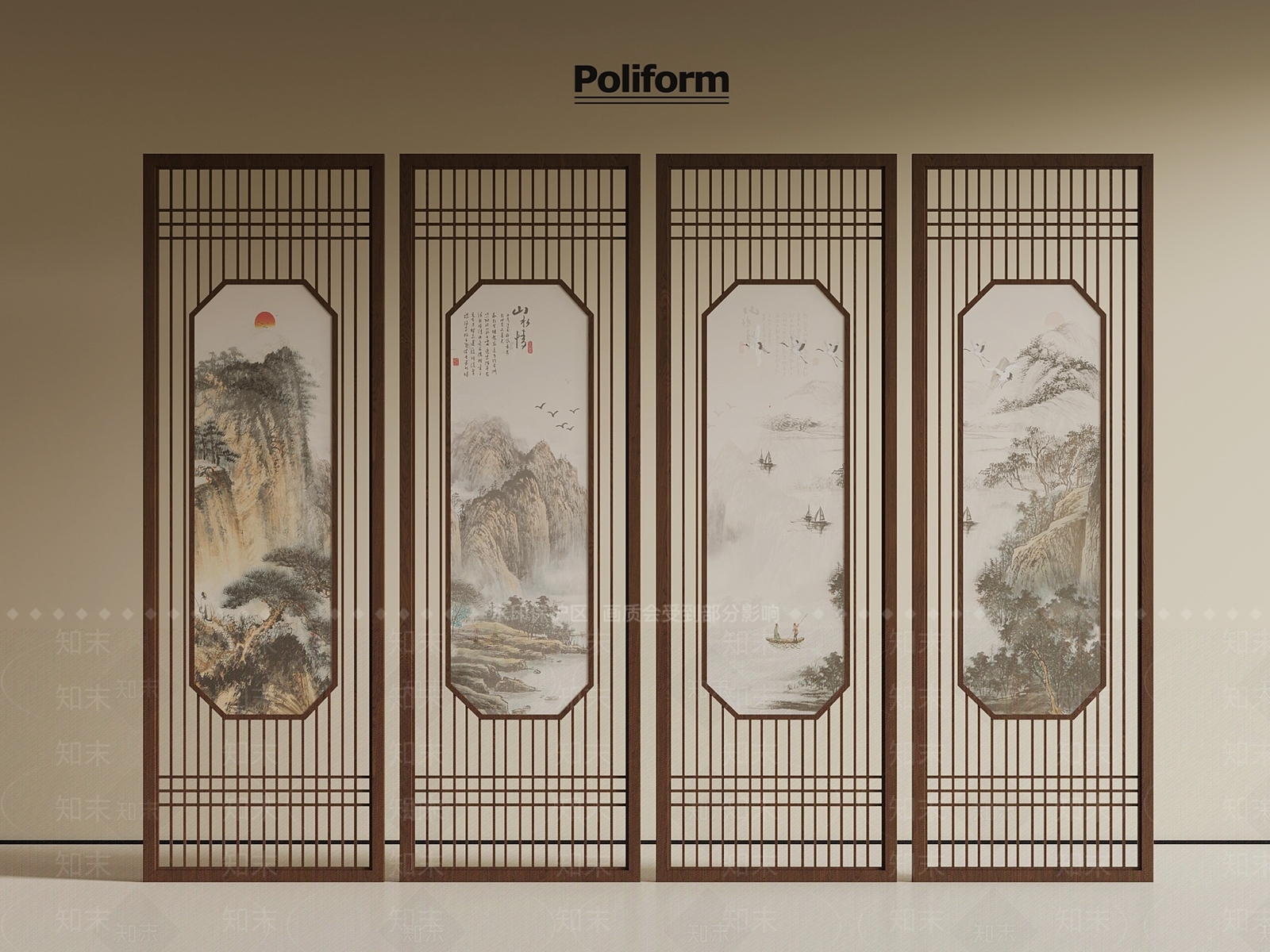 新中式隔断SU模型下载【ID:1193770861】