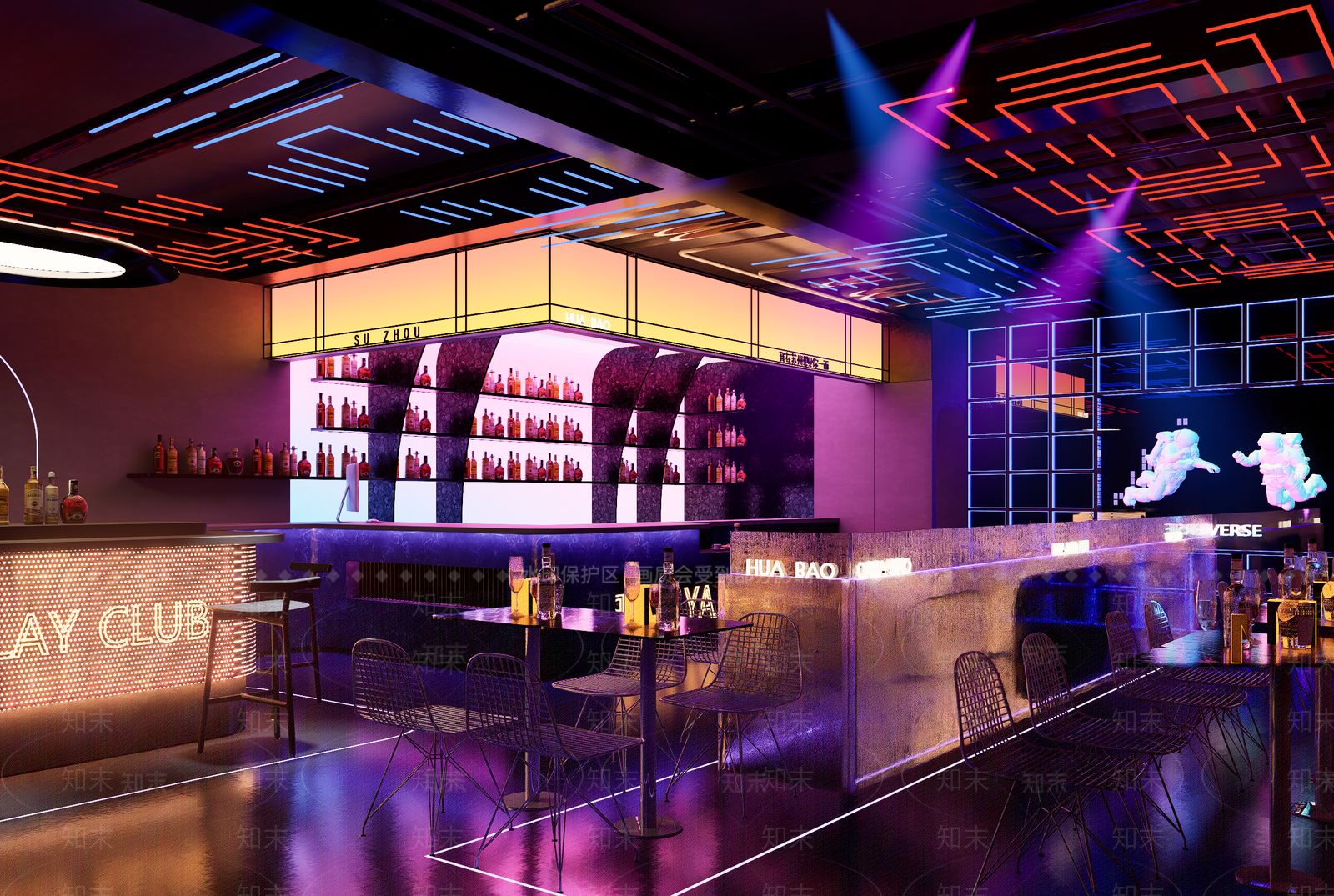 现代极简酒吧SU模型下载【ID:1193775386】