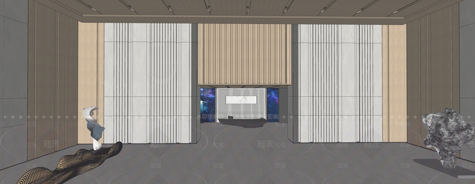 现代意式办公大堂SU模型下载【ID:1193778323】
