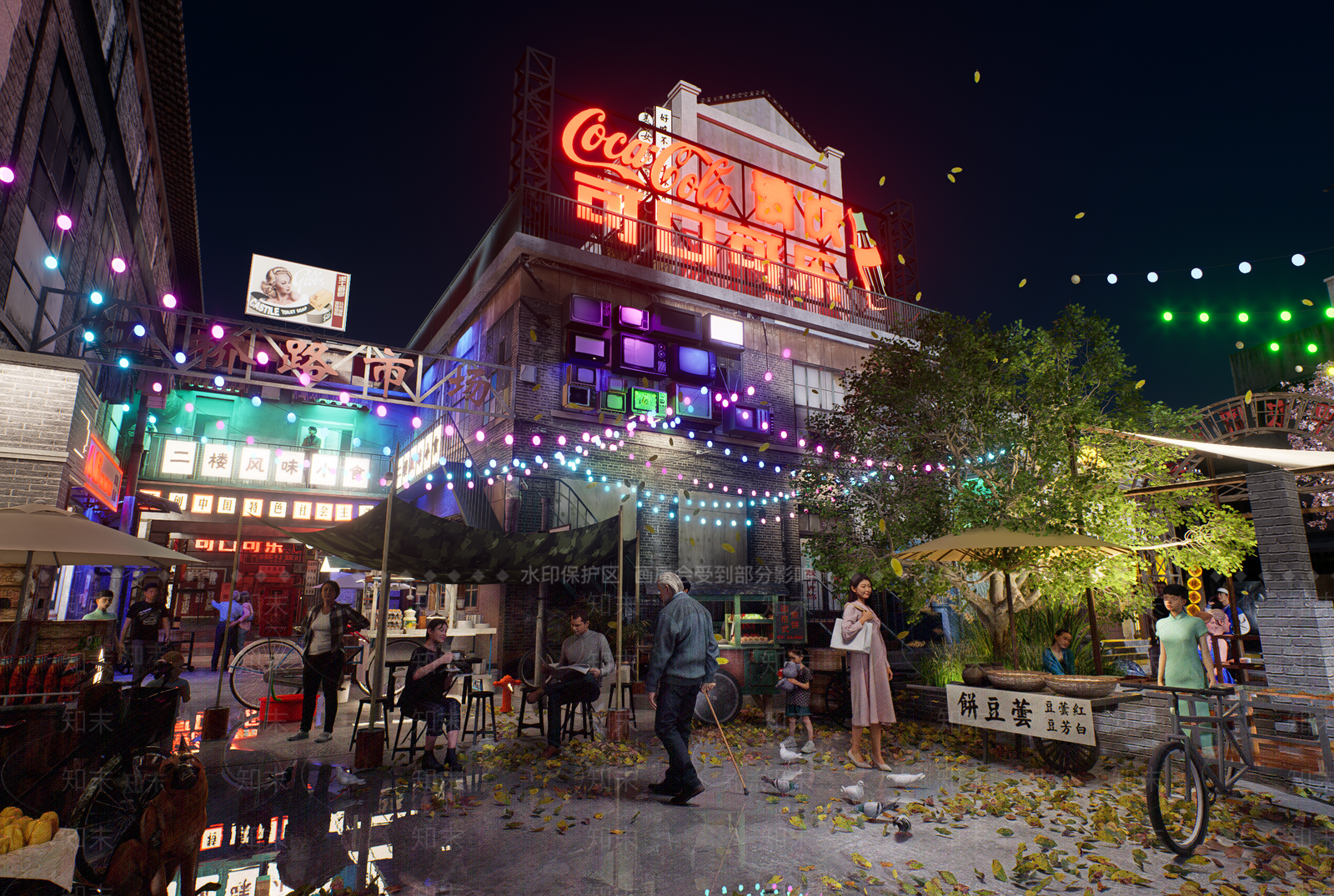 现代新中式商业景观SU模型下载【ID:1193778773】