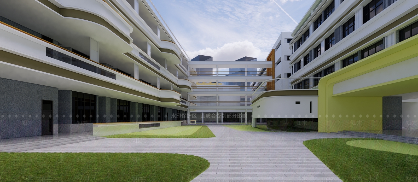 现代学校建筑SU模型下载【ID:1199237392】
