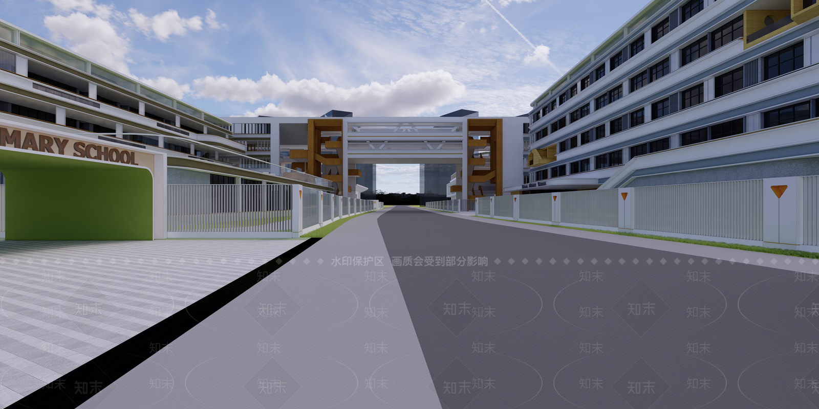 现代学校建筑SU模型下载【ID:1199237392】