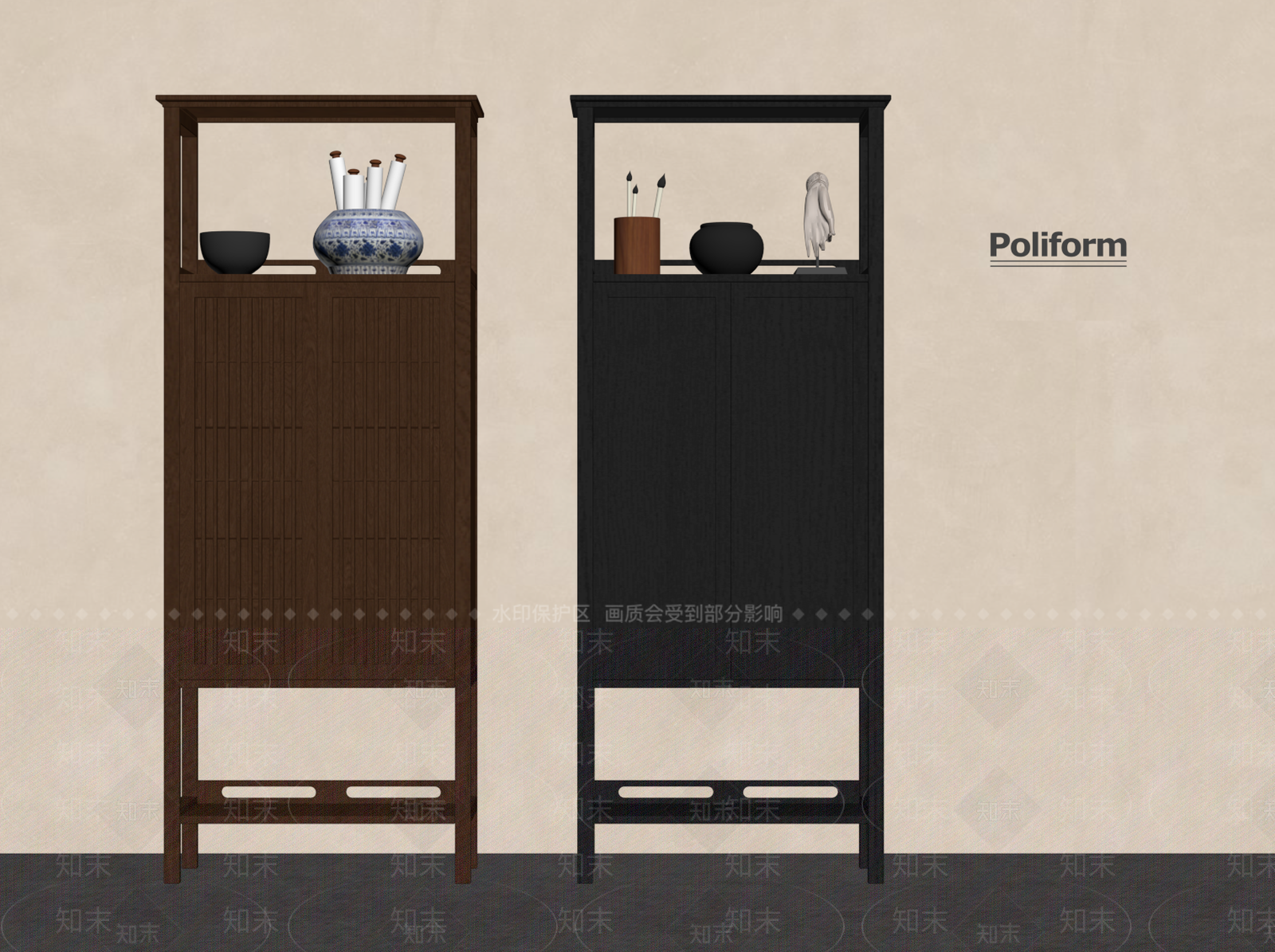 新中式博古架SU模型下载【ID:1193781588】