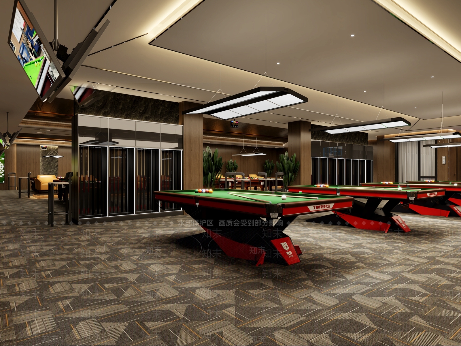 现代台球室3D模型下载【ID:1193783827】