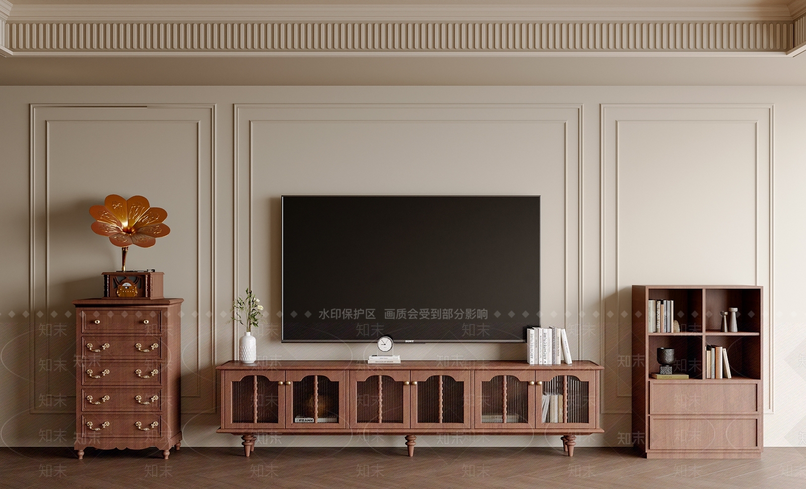 法式中古电视柜SU模型下载【ID:1193782498】